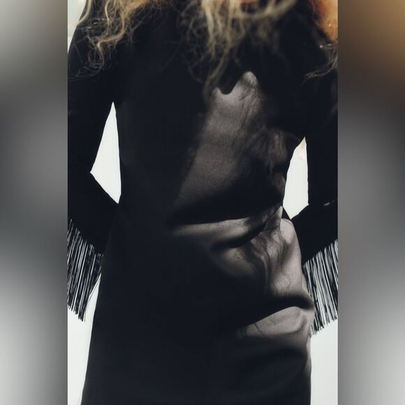 ZARA FRINGED SHIFT DRESS - Picture 3 of 8